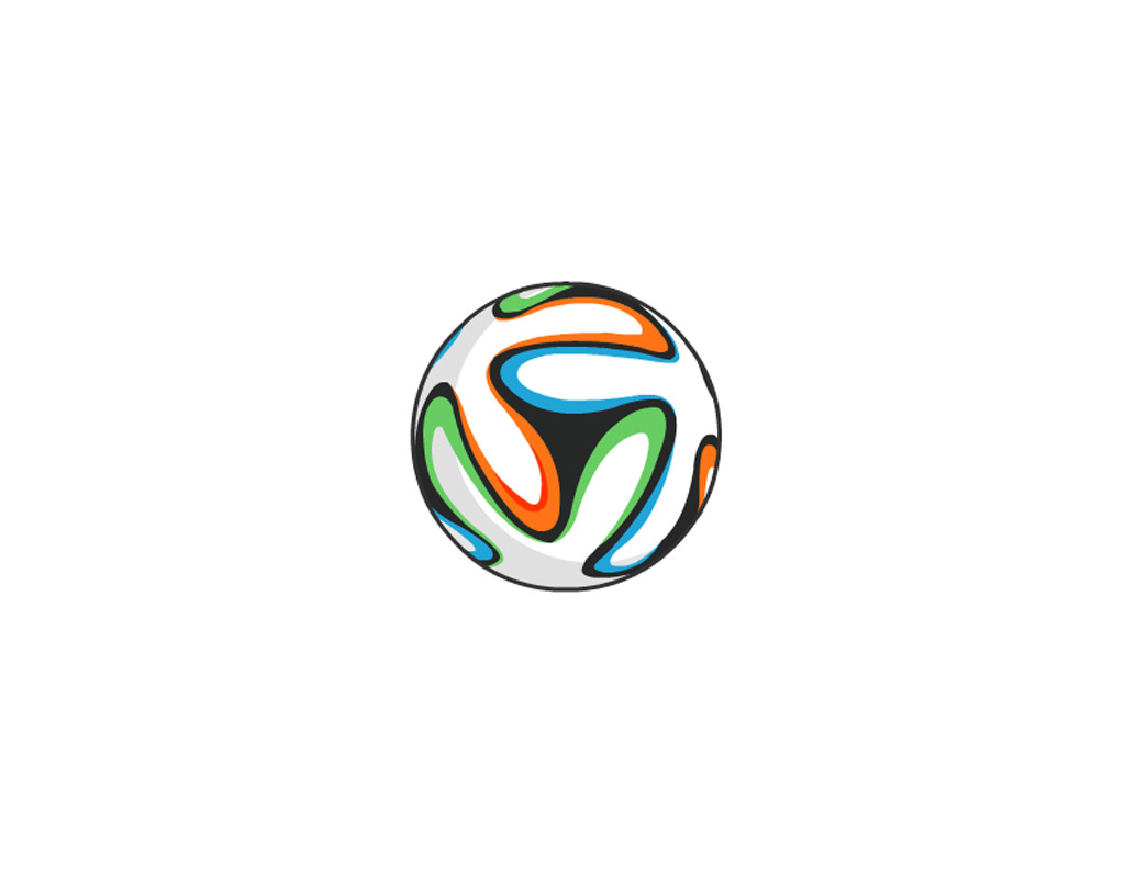 2014世界杯用球卡通矢量图模板下载(图片编号