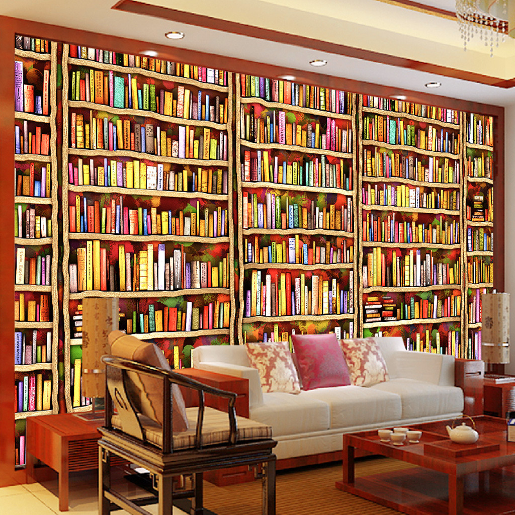 3D壁画装饰画空间墙纸书籍背景墙模板下载(图
