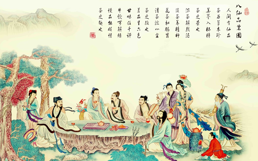 中国风玄关门厅 八仙过海图片