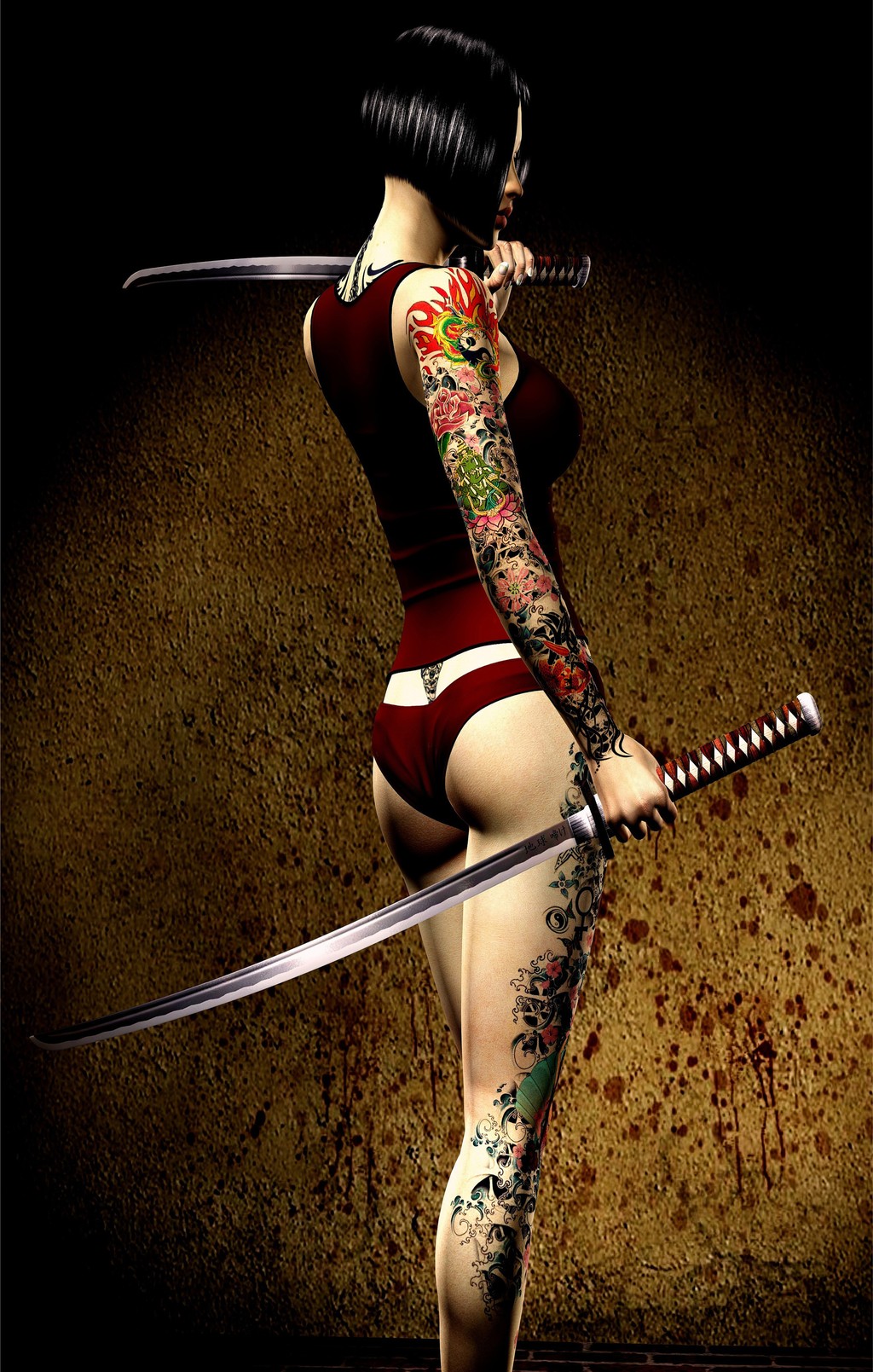 纹身的<em>性感美女</em>忍者模板<em>下载</em>(<em>图片</em>编号:11945