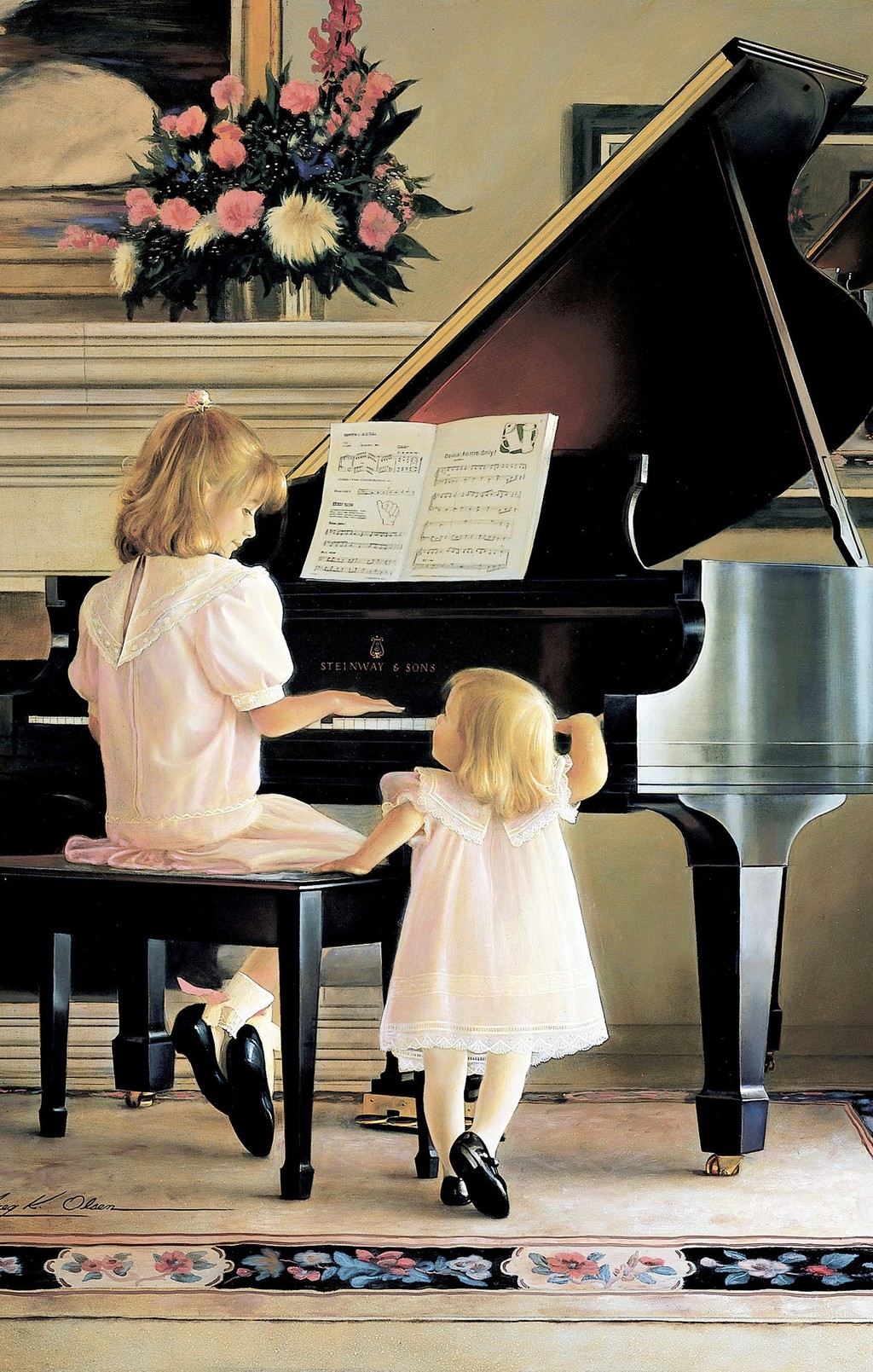 <em>可爱</em>的<em>两姐妹</em>在练钢琴模板下载(<em>图片</em>编号:119