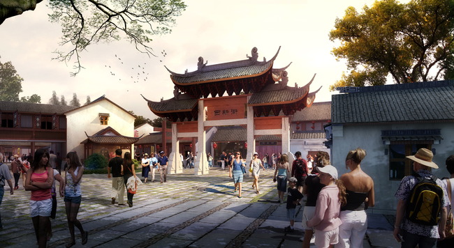 jf238最新中式仿古商业街效果图片