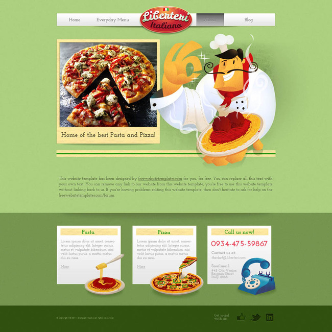 披萨美食网站网页模板(字体可换)模板下载(图片