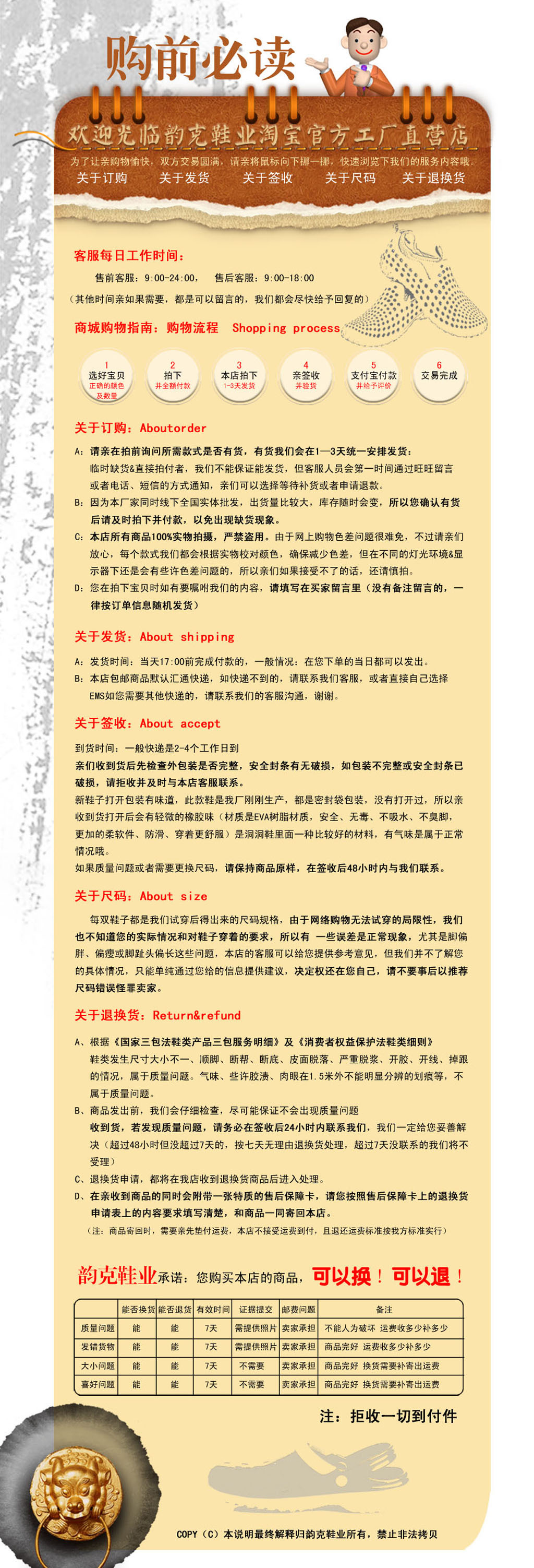 <em>淘宝</em>男<em>女鞋购物</em>须知|退换货说明psd模板下载(
