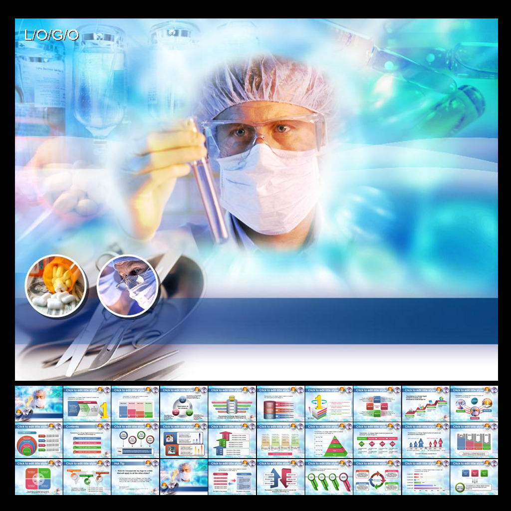 化学实验生物基因科研会议幻灯片PPT下载模板