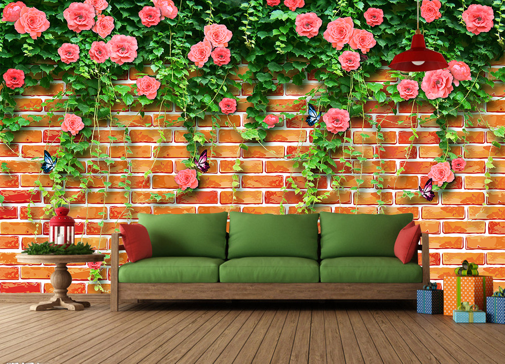 蔷薇藤蔓绿色护眼电视背景墙模板下载(图片编号:11964327)_背景墙_装饰画|无框画|背景墙_我图网weili.ooopic.com