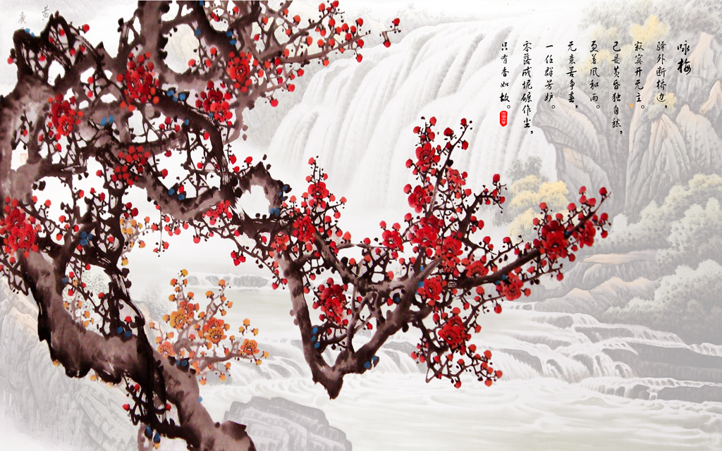 我图网提供精品流行国画梅花水墨画山水风景画背景墙素材下载,作品模板源文件可以编辑替换,设计作品简介: 国画梅花水墨画山水风景画背景墙,模式:RGB格式高清大图,使用软件为软件: Photoshop CS(.PSD)
