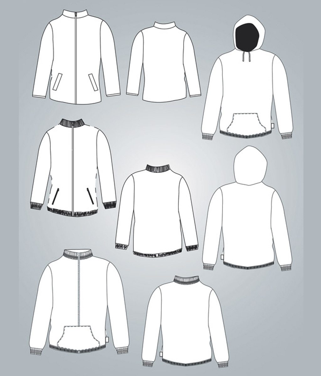 卫衣服装设计模板矢量素材模板下载(图片编号