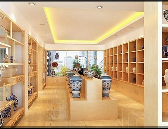 青花陶瓷专卖店3D模型模板下载(图片编号:119