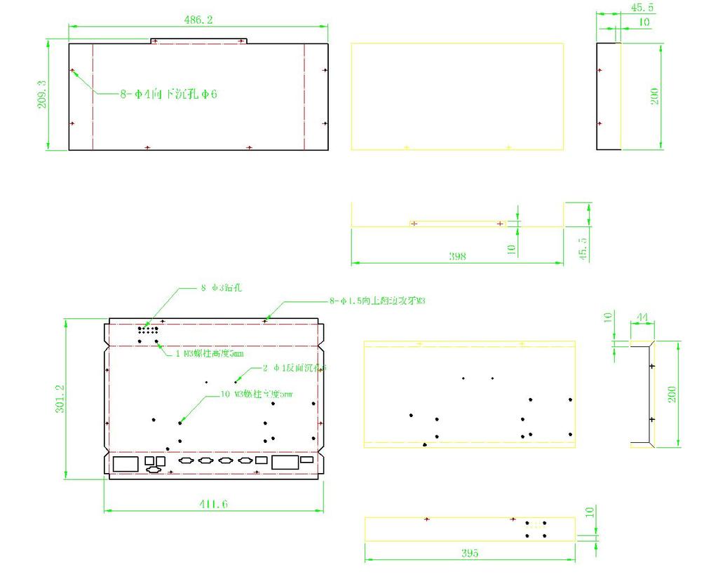 钣金机箱CAD图纸模板下载(图片编号:120130