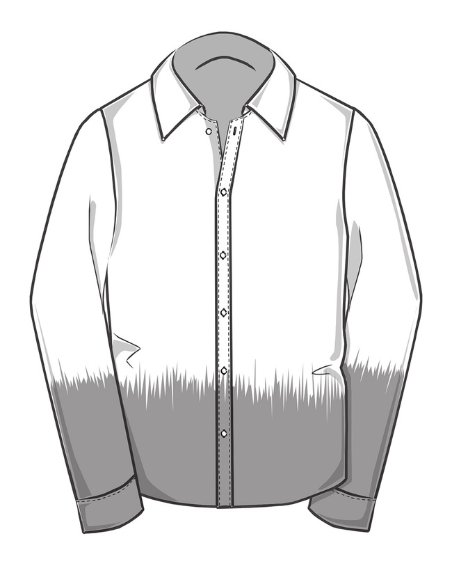 男士帅气潮流衬衫设计矢量线稿模板下载(图片