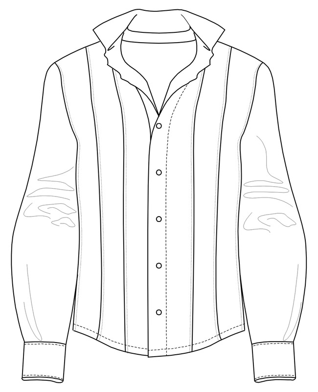 男士衬衫矢量线稿设计模板下载(图片编号:120