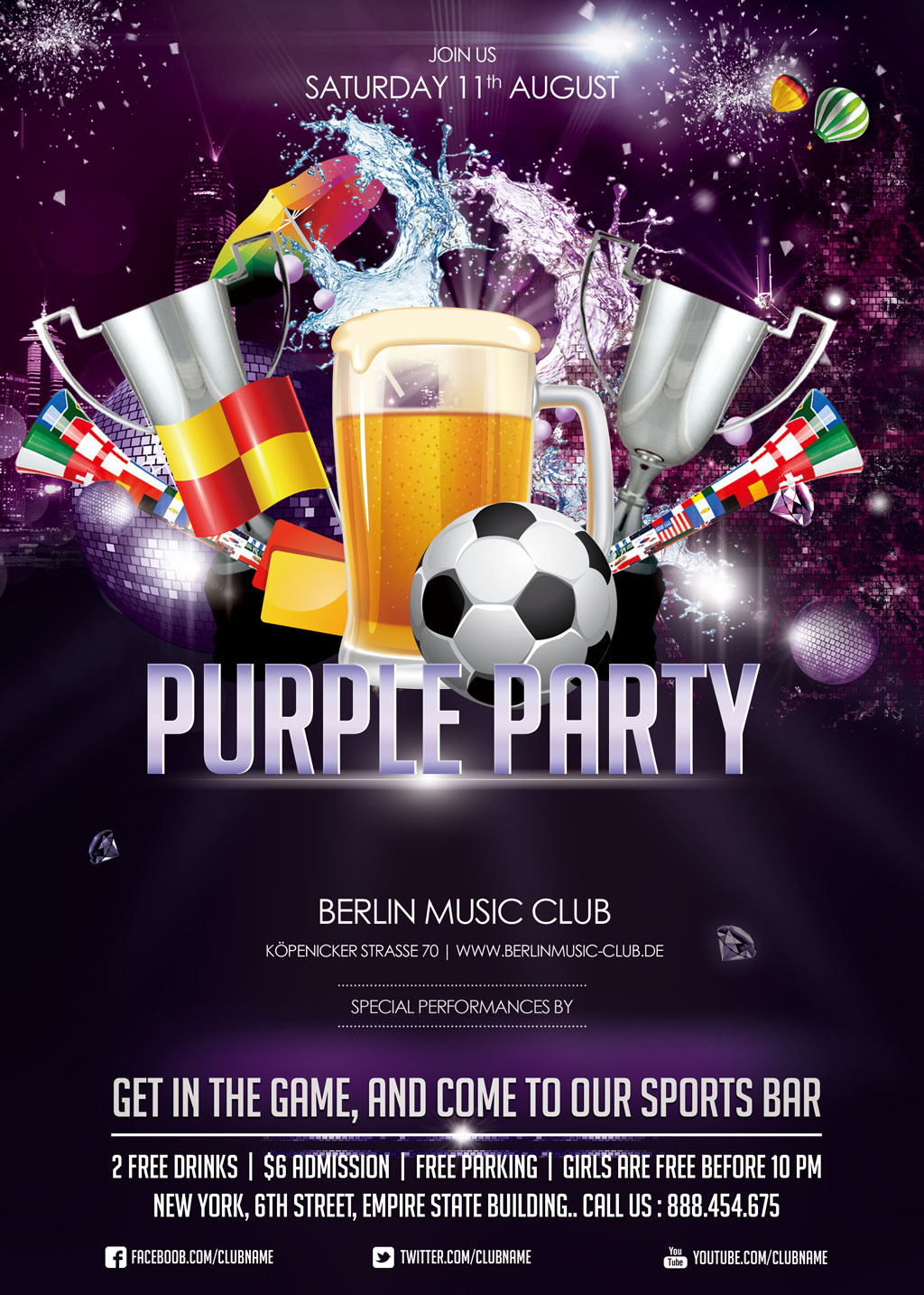 激情世界杯啤酒节海报设计模板下载模板下载(