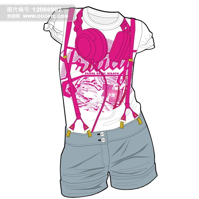 <em>T恤短裤</em>矢量图设计稿模板下载(图片编号:1206