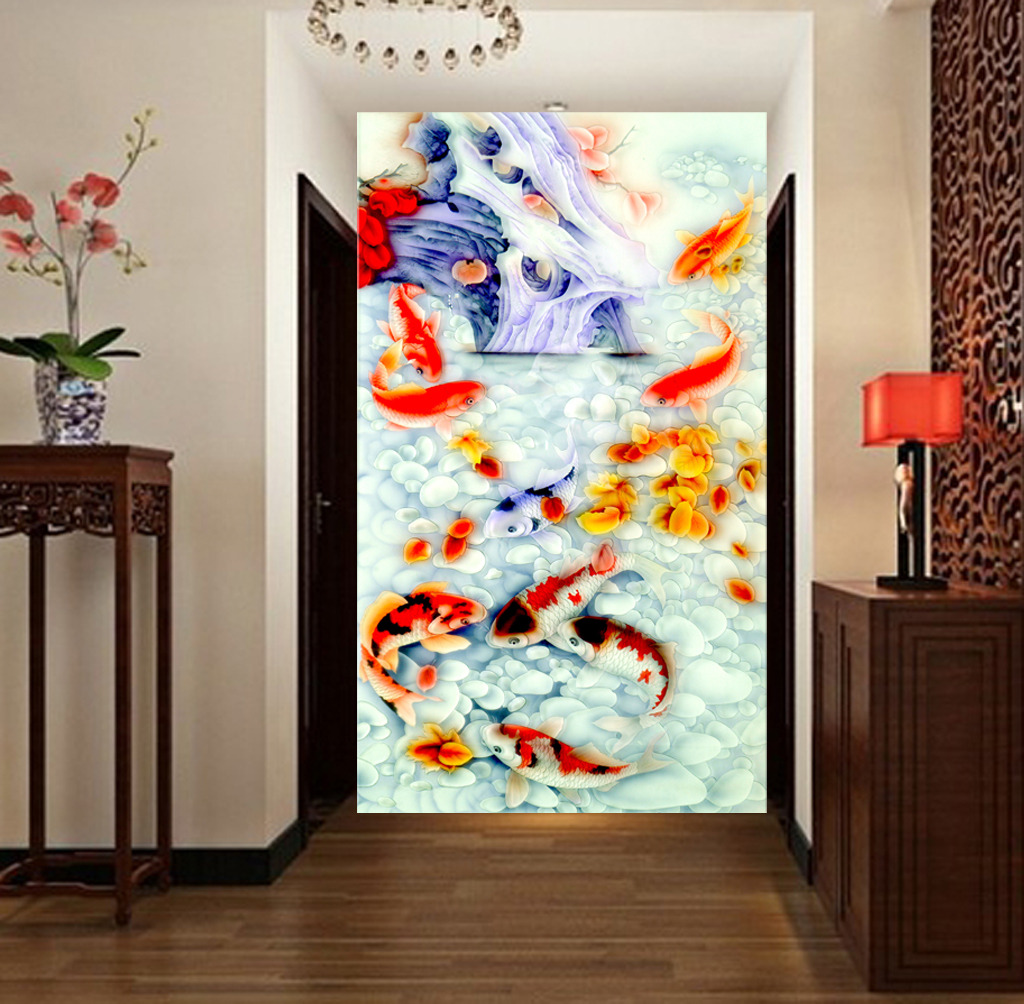 玄关 门厅 壁画 隔断 瓷砖背景墙 沙发背景墙 电视墙 形象墙 中式