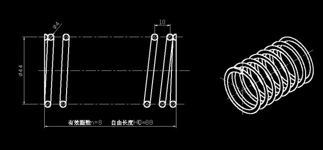 机械弹簧设计模板下载 机械弹簧设计图片下载 机械 弹簧 cad 零件图纸图片