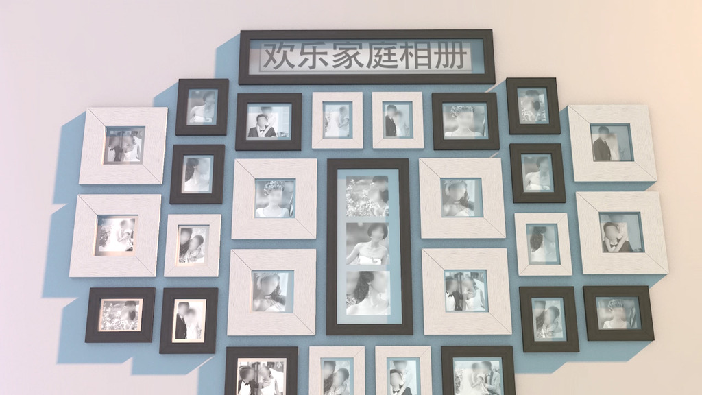 婚庆家庭<em>相片墙</em>相框<em>相册</em>展示<em>模板下载</em>(<em>图片</em>编