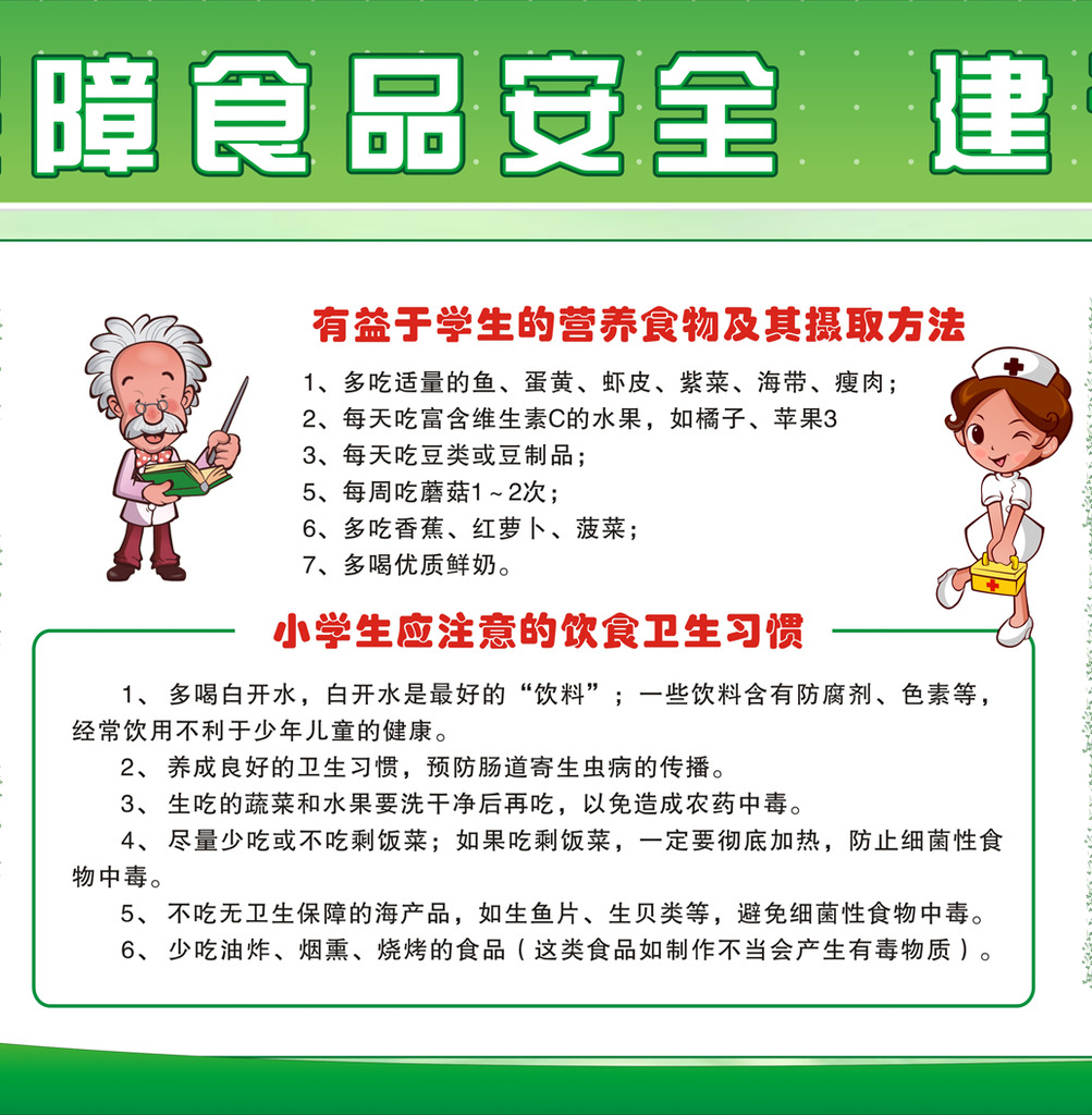 小学食品安全知识教育宣传栏模板下载(图片编