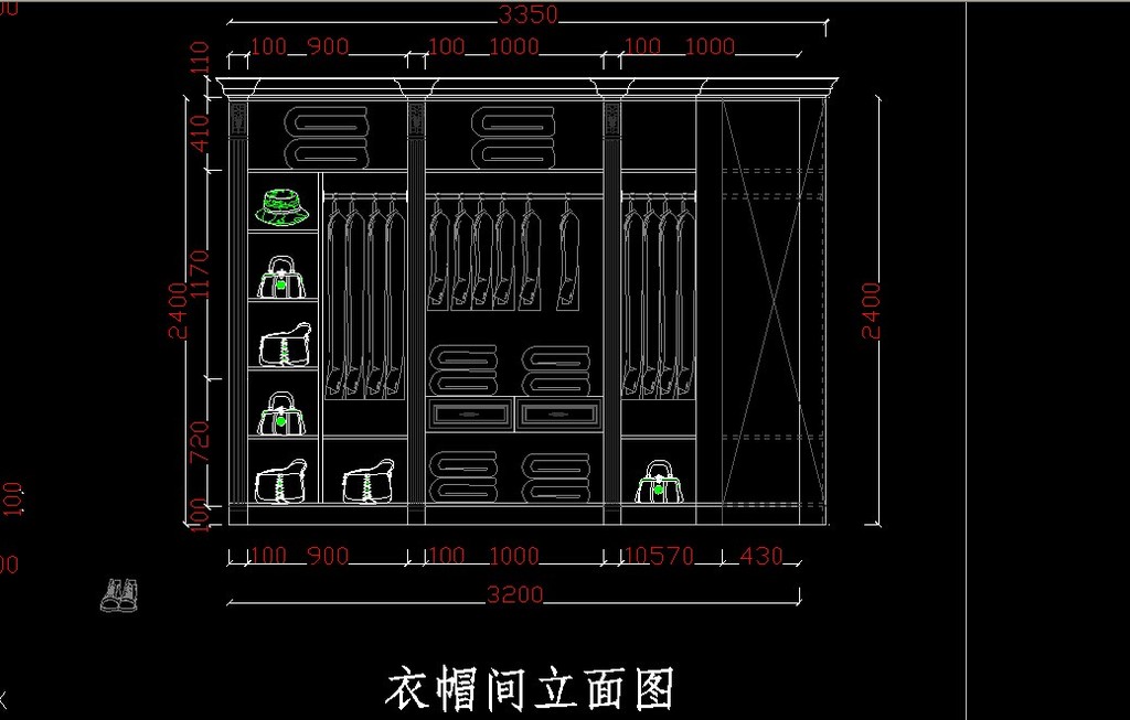转角衣柜CAD设计