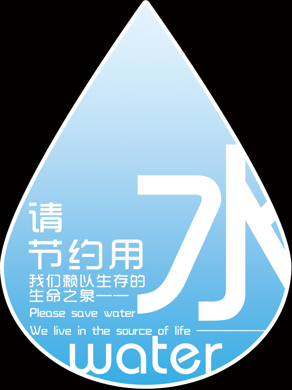 请节约用水海报设计