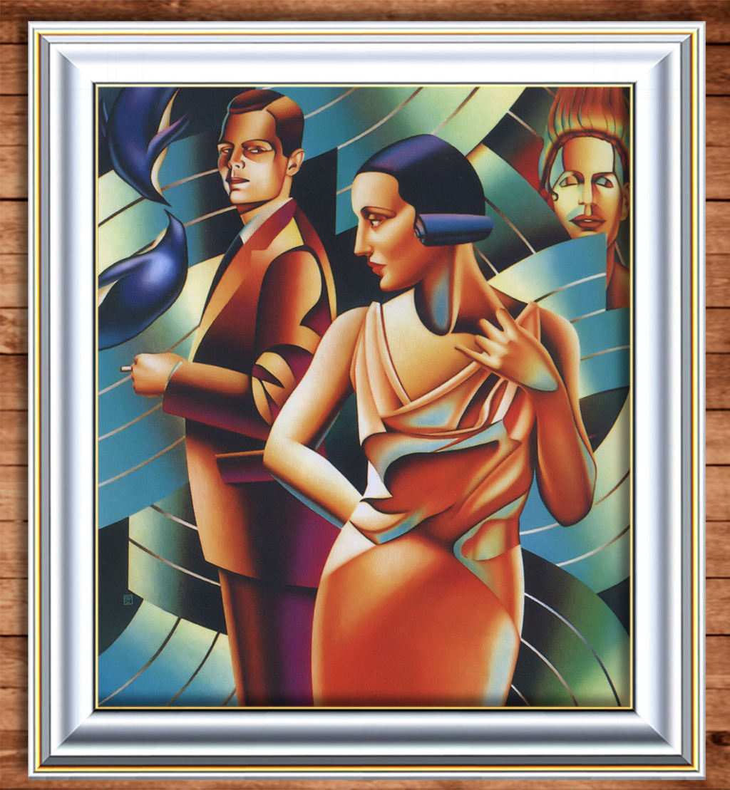 时髦<em>女郎</em>后<em>现代</em>主义装饰风格油画模板下载(图