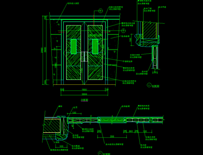 双开门详细图CAD模板下载(图片编号:121887