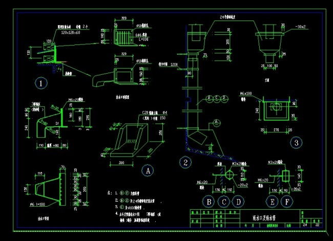 屋面构造CAD雨水口及雨水管模板下载(图片编