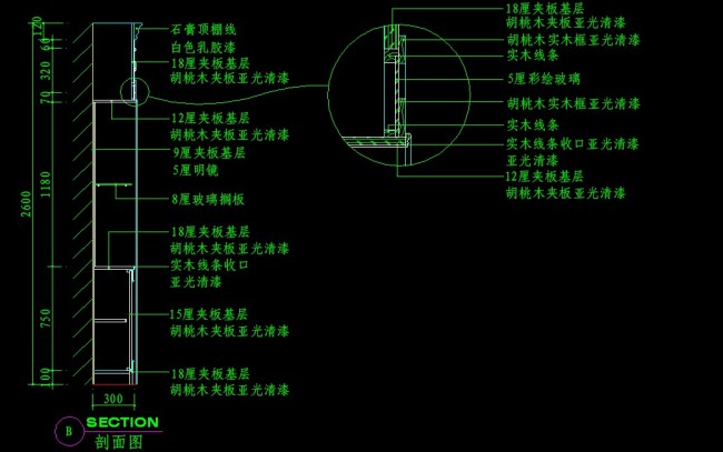 客厅装饰柜大样图CAD节点详图模板下载(图片