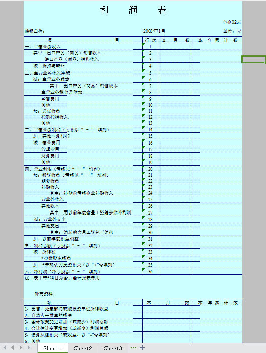 企业利润表模板下载(图片编号:12194599)_财务