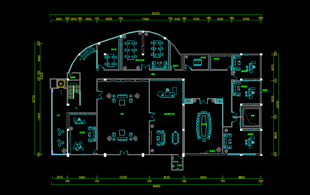 办公楼平面布置图模板下载(图片编号:12195427)