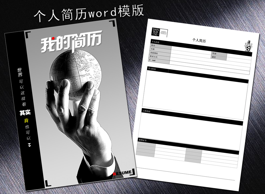 简历模版 简历封面 个人简历 求职简历 个性简历 会计专业简历 应聘图片
