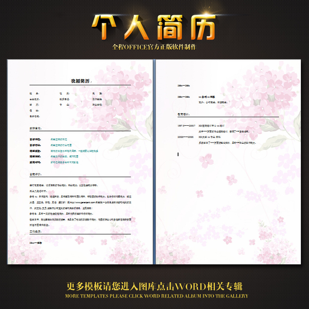 求职简历officeword模板下载图片