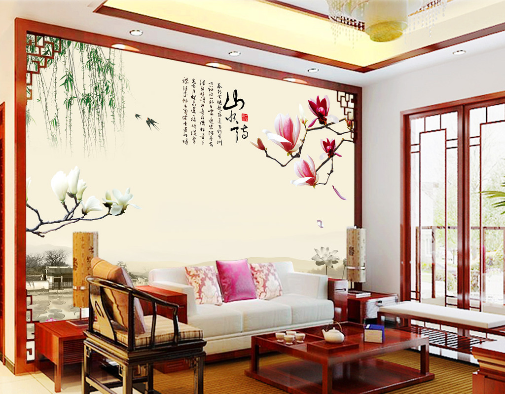 山水情中式电视背景墙模板下载(图片编号:12207933)_中式电视背景墙_电视背景墙_我图网weili.ooopic.com