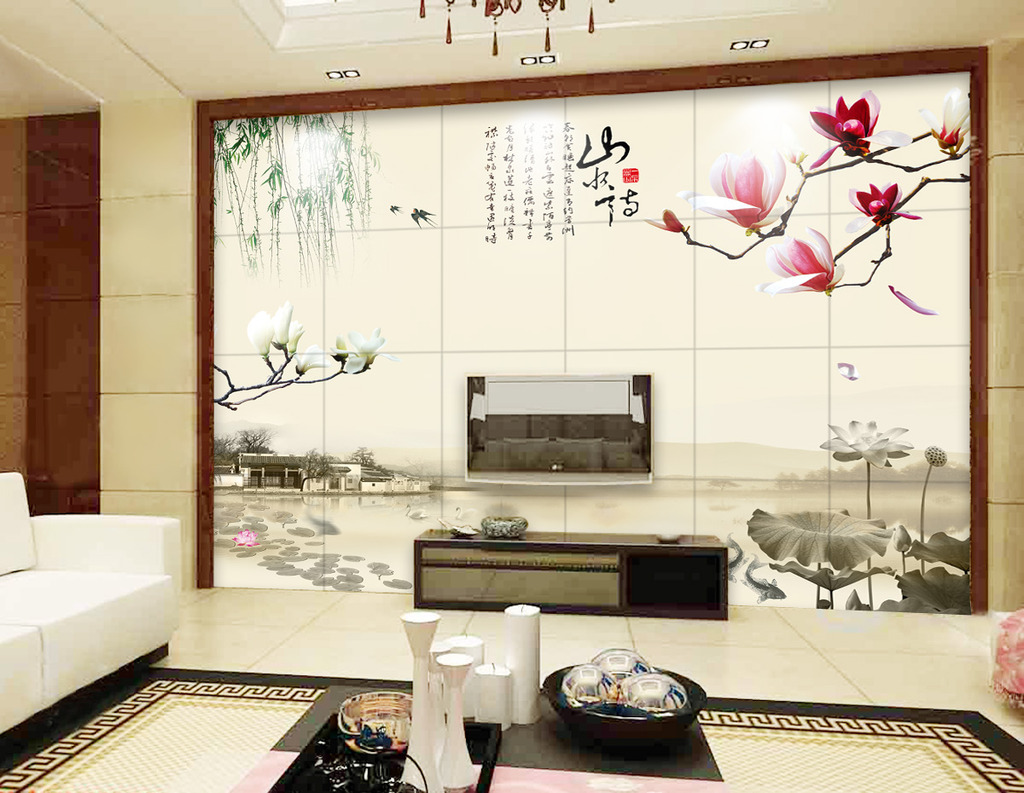 山水情中式电视背景墙模板下载(图片编号:12207933)_中式电视背景墙_电视背景墙_我图网weili.ooopic.com