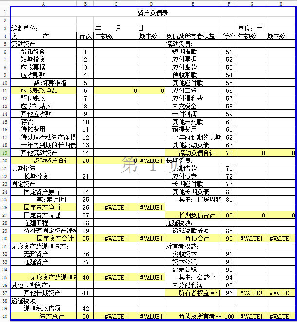 资产负债表模板下载+资产负债表图片下载