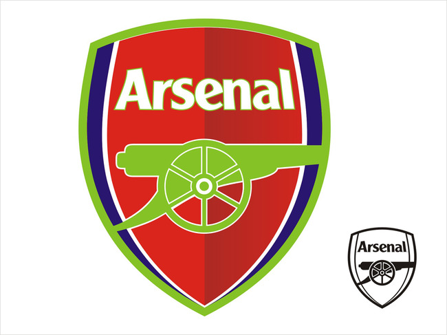 阿森纳队徽英超足球矢量分层大图模板下载(图