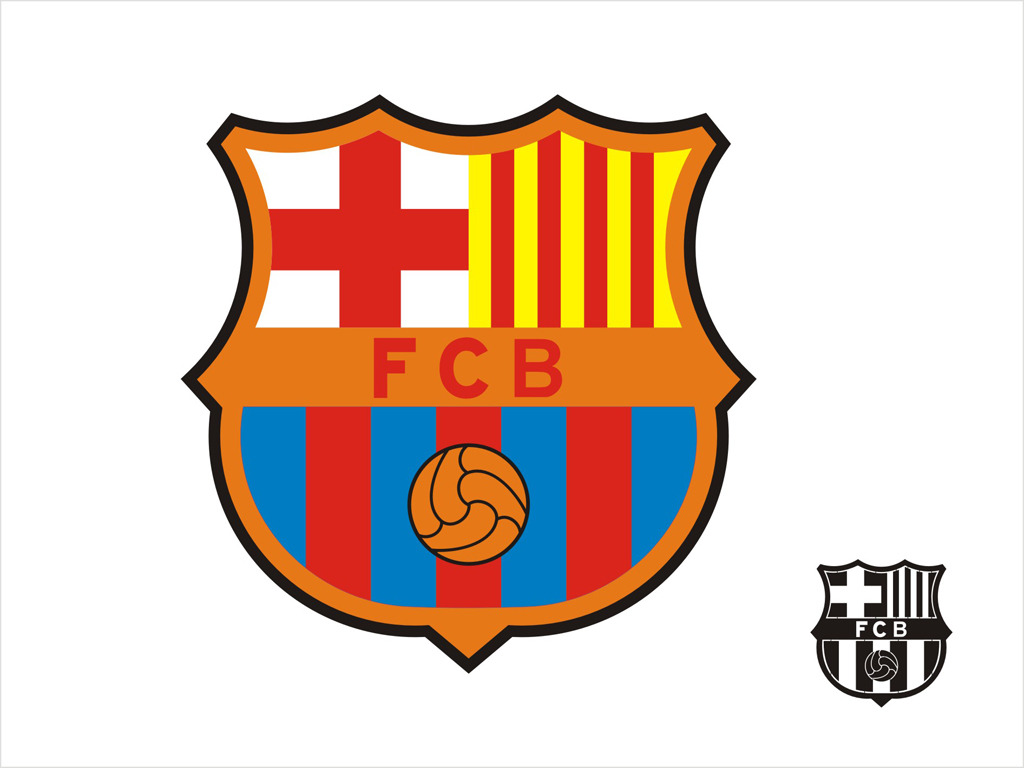 巴塞罗那队徽足球西甲矢量分层大图模板下载(
