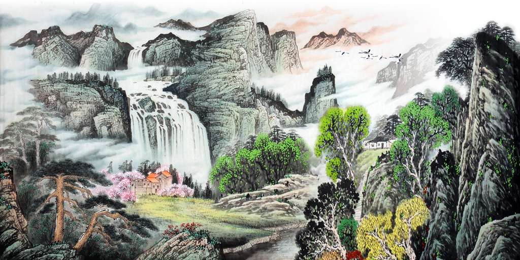 山水画国画水墨画 中国水墨画山水画 水墨画山水画入门 大山谷图库 手机版