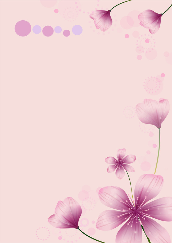 唯美淡紫色花朵梦幻信纸背景