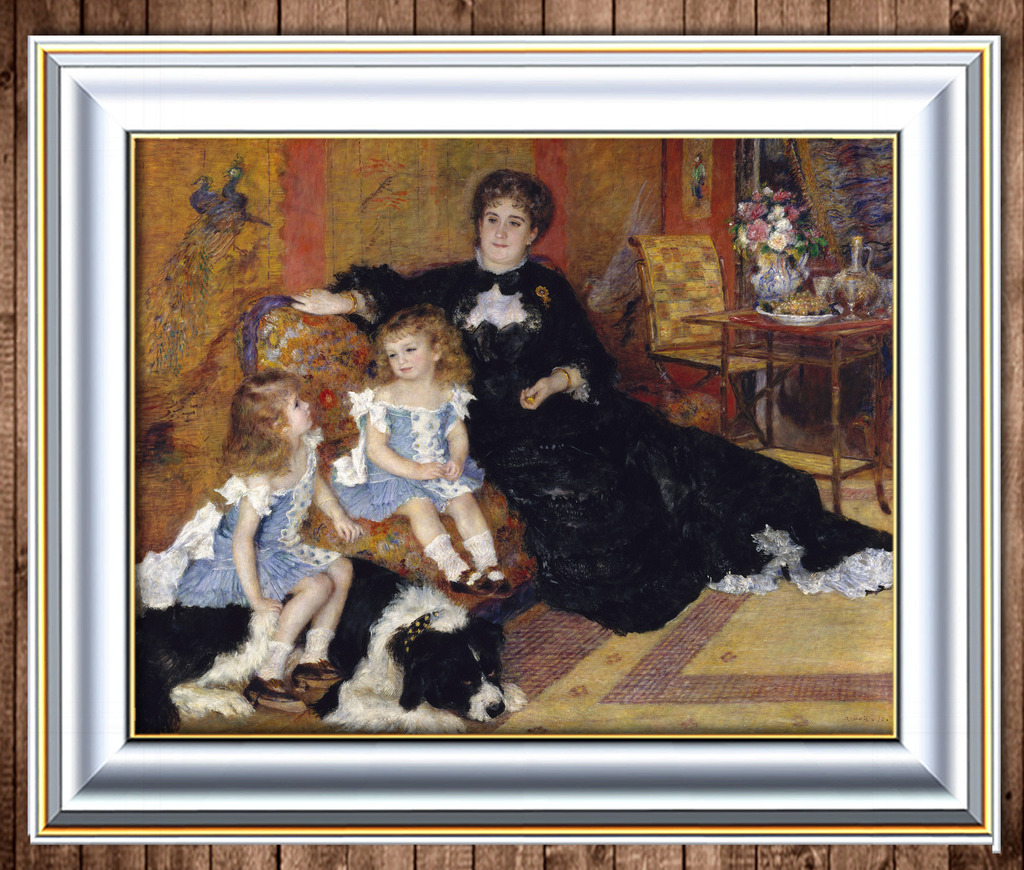 柯赛/少妇和她的两个女儿印象主义油画
