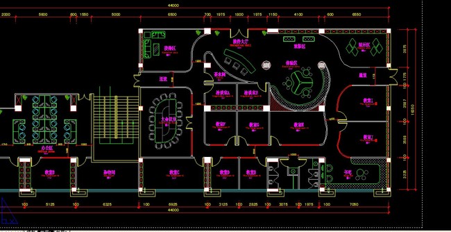 安博英语培训机构施工图完工照效果图模板下载