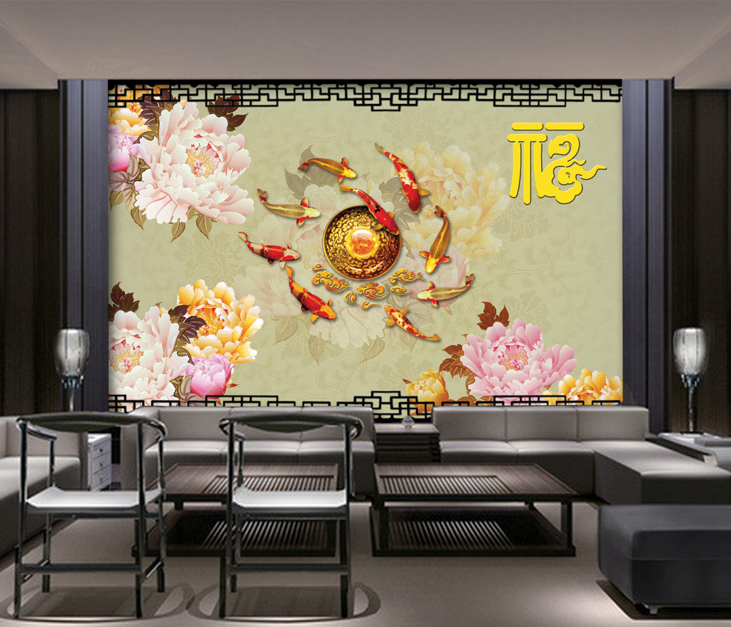 我图网提供精品流行富贵牡丹九鱼图沙发背景墙装饰画素材下载,作品模板源文件可以编辑替换,设计作品简介: 富贵牡丹九鱼图沙发背景墙装饰画,模式:RGB格式高清大图,使用软件为软件: Photoshop CS5(.PSD) 富贵牡丹九鱼图沙发背景墙装饰画