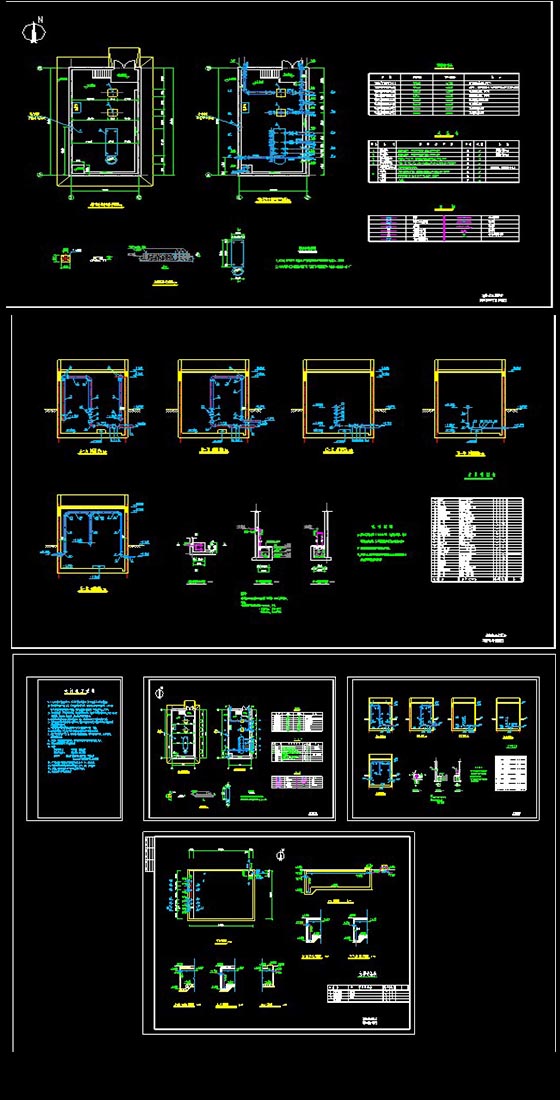 某半地下消防水池及泵房施工图模板下载(图片