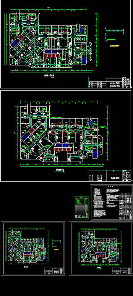 某KTV消防给水平面图及喷淋系统示意图模板下