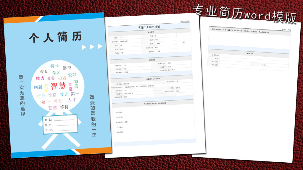 客服个人简历模板word下载图片