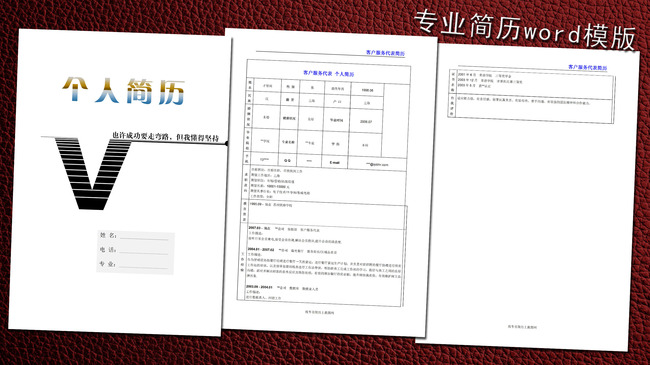 客服专员简历模板word下载图片