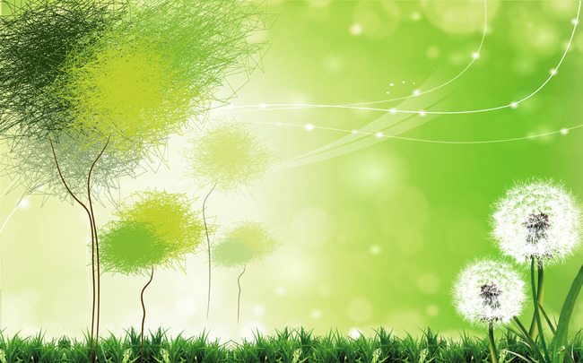 蒲公英草地绿色背景梦幻树木绿树模板下载(图片编号:12266708)_风景壁画_壁画_我图网weili.ooopic.com