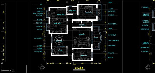 中式简约风格家装装修CAD施工设计图纸模板