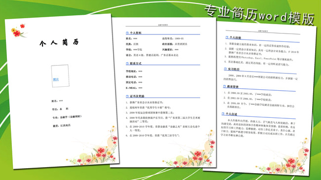 金融行业简历模板word下载图片