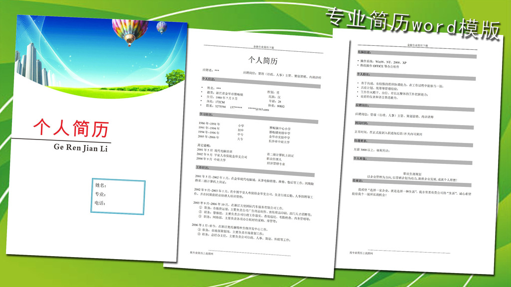 金融个人简历模板word下载图片